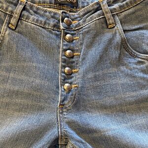 Women’s Courtshop Button Up Light Blue Denim Jeans Skinny 28/33.5